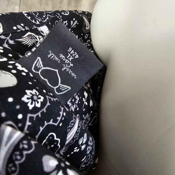 Hell Bunny Vixen Black Bandana Skull Print Button Front Dress – Women's Size XL - Picture 9 of 10